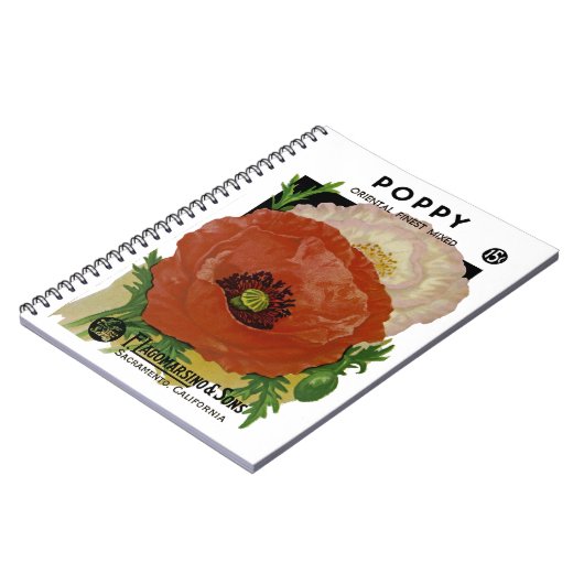 Mohnpacketikett Notizblock (Linke Seite)
