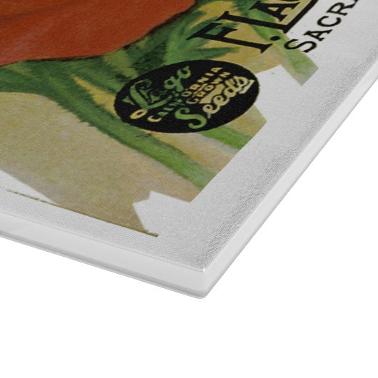 Mohnpacketikett Schneidebrett (Ecke)