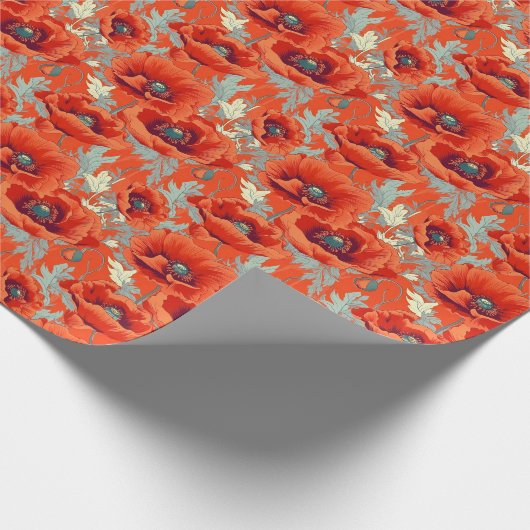 Mohnpapier für Blume mit rotem Umschlag Geschenkpapier (Ecke)