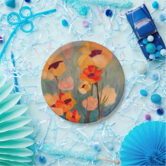 Mohnpapier-Teller gelb Pappteller (Party)