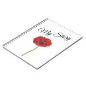 Mohnrot Notizblock (Linke Seite)