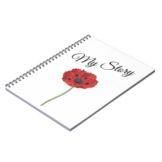 Mohnrot Notizblock (Linke Seite)
