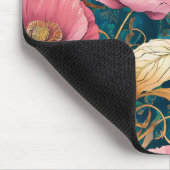 Mohnrot Scroll - Art Nouveau Floral Mousepad (Ecke)