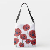 Mohnrot Tragetaschen Mit Langen Trägern (Rückseite)
