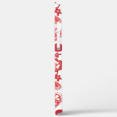 Mohnrot| Weißes Chisley-Muster Case-Mate iPhone Hülle (Rückseite / Links)