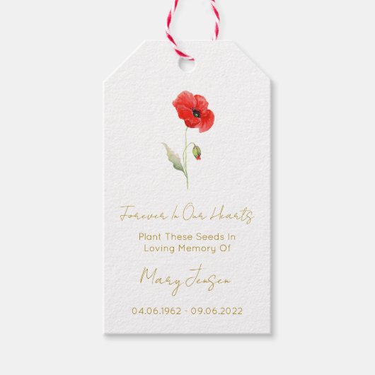 Mohnsamen-Päckchen-Trauer-Geschenk-Anhänger Geschenkanhänger (Vorderseite)