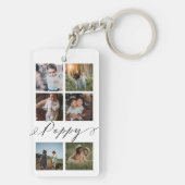 Mohnschrift| Grandchildren Foto Grid Collage Schlüsselanhänger (Rückseite)
