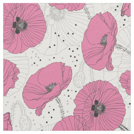 Mohnstoffe Blume Muster Stoff (Nahaufnahme)