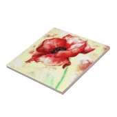 Mohntafel - Keramik Malerei Fliese (Seite)