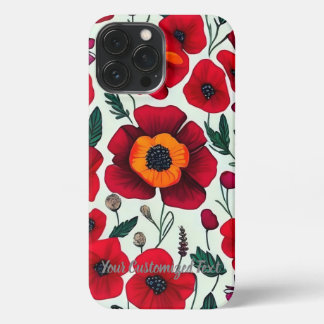 Mohnträume: Inspirierend Muster iPhone 13 Pro Max Hülle