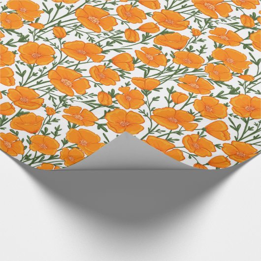 Mohnwackelpapier aus Kalifornien Geschenkpapier (Ecke)