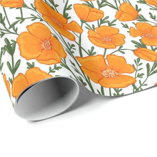 Mohnwackelpapier aus Kalifornien Geschenkpapier (Rolleneckpunkt)