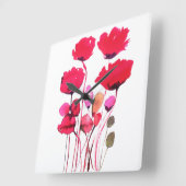 Mohnwasserfarbe Quadratische Wanduhr (Winkel)