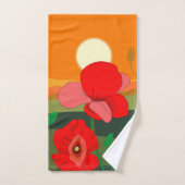 Mohnwiese bei Sonnenuntergang Badhandtuch Set (Handtuch)