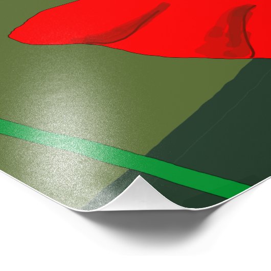 Mohnwiese bei Sonnenuntergang Fotodruck (Ecke)