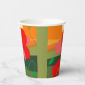 Mohnwiese bei Sonnenuntergang Pappbecher (Links)