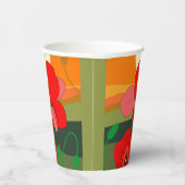 Mohnwiese bei Sonnenuntergang Pappbecher (Rechts)