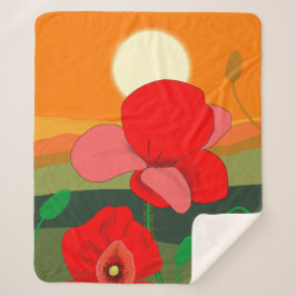 Mohnwiese bei Sonnenuntergang Sherpadecke