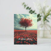 Mohnwiese Einsamer Baum Postkarte (Stehend Vorderseite)