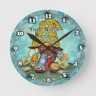 Mohnzwerg  runde wanduhr