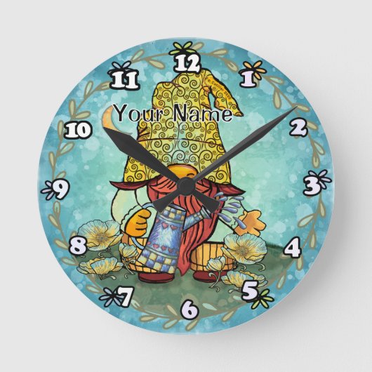 Mohnzwerg runde wanduhr (Vorderseite)
