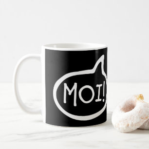 MOI! Finnische Gruß, Hallo, Sprechblase Kaffeetasse