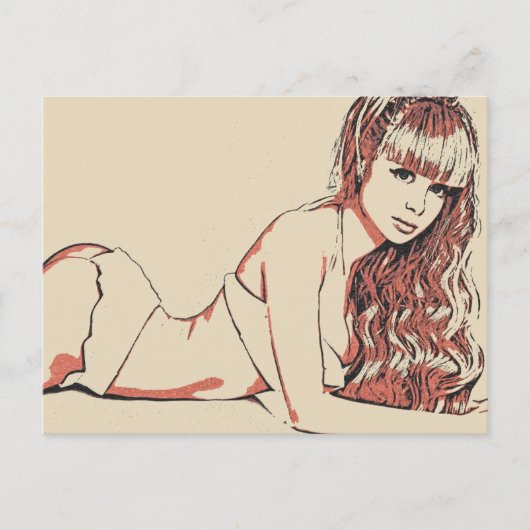 Moi Lolita - perfekte blone Beauty posiert Postkarte (Vorderseite)