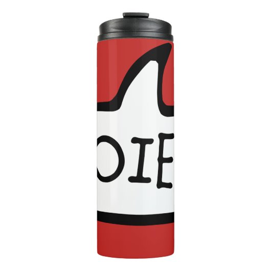 MOIEN! Luxemburger Grußwort-Blase Thermosbecher (Vorderseite)