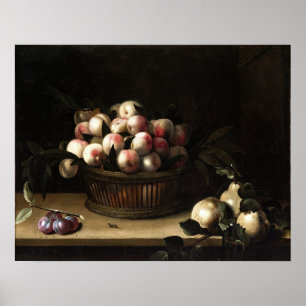 Moillon - Korb mit Pfirsichen, Quitten und Pflaume Poster