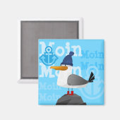 "Moin Moin" Möwe Magnet (Vorderseite/Rückseite)