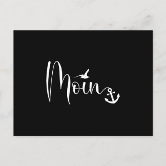 Moin Möwe Anker Weiß Postkarte
