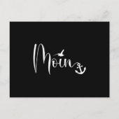 Moin Möwe Anker Weiß Postkarte (Vorderseite)