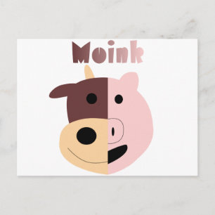 Moink: Cartoon, Kuh und Schweinekarte Postkarte