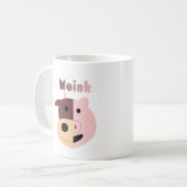 Moink: Cartoonkuh und Schwein-Tasse Kaffeetasse (Vorderseite Links)