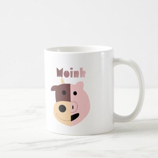 Moink: Cartoonkuh und Schwein-Tasse Kaffeetasse (Rechts)