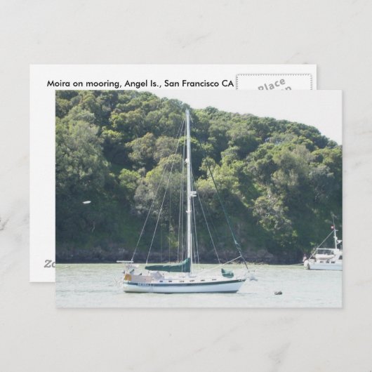 Moira auf Ankerplatz, Angel Island, San Francisco Postkarte (Vorne/Hinten)