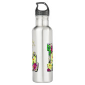 Moira, Mädchenname mit Daisis, Edelstahlflasche (Rückseite)