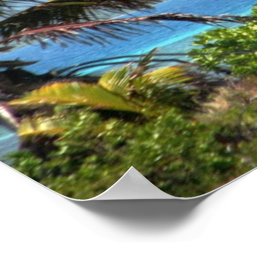 Moira vor Anker, Josh's Key, Guanaja, Honduras Poster (Ecke)