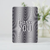 Moiré Black and White Psychedelic Stripes - Trippy Dankeskarte (Stehend Vorderseite)