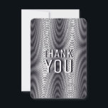 Moiré Black and White Psychedelic Stripes - Trippy Dankeskarte<br><div class="desc">Dieses abstrakte und moderne gestreifte Design wurde für diejenigen geschaffen,  die ungewöhnliche und zeitgenössische Designs mögen. Die optische Täuschung des Moiré-Musters vermittelt einen Eindruck von welliger Bewegung. Hauptfarben dieses Drucks: Schwarz und Weiß.</div>