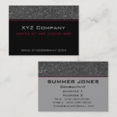 Moire Classic Black Business Card Visitenkarte (Vorne/Hinten)