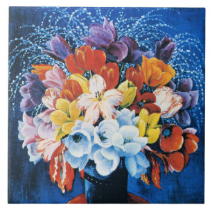 Moise Kisling, Tulpenstrauß, Fliese