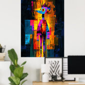 Moisky-Selbstportrait - Abstrakt geometrische Sich Poster (Heimbüro)