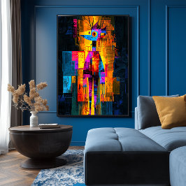 Moisky-Selbstportrait - Abstrakt geometrische Sich Poster