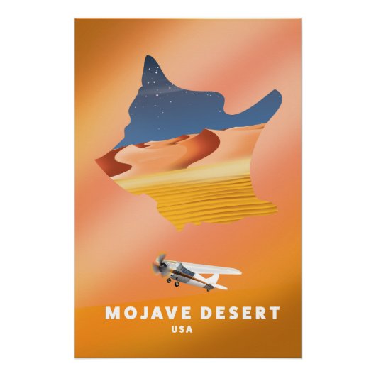 Mojave Desert USA Karte Poster (Vorderseite)