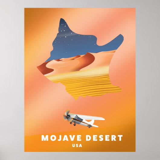 Mojave Desert USA Karte Poster (Vorne)