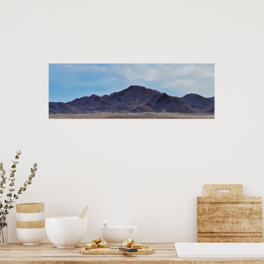 Mojave Valley and Mountain Range Impressionist Art Poster (Küche)