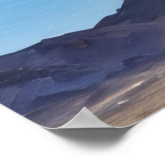 Mojave Valley and Mountain Range Impressionist Art Poster (Ecke)