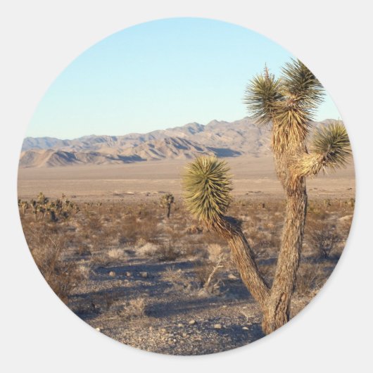 Mojave-Wüstenszene 01 Runder Aufkleber (Vorderseite)
