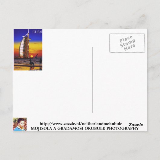 MOJI A OKUBULE ART WORK 2011 POSTKARTE (Rückseite)